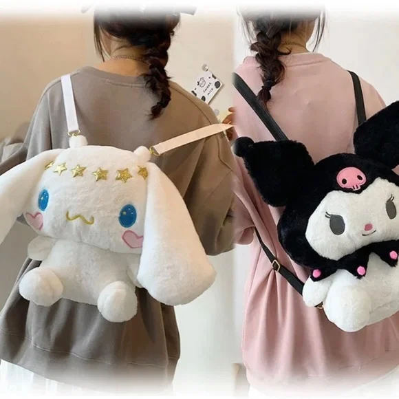 cinnamon roll from hello kitty backpack Girls Fluffy with 3D Ears, Soft Fashion Backpack Kids Teens, Gifts for Girls (White Cinnamoroll) The Cinnamoroll Rosy Cheeks Mini Backpack is a super soft plush companion featuring Cinnamorolls long ears Girls' Hello Kitty and Cinnamonroll